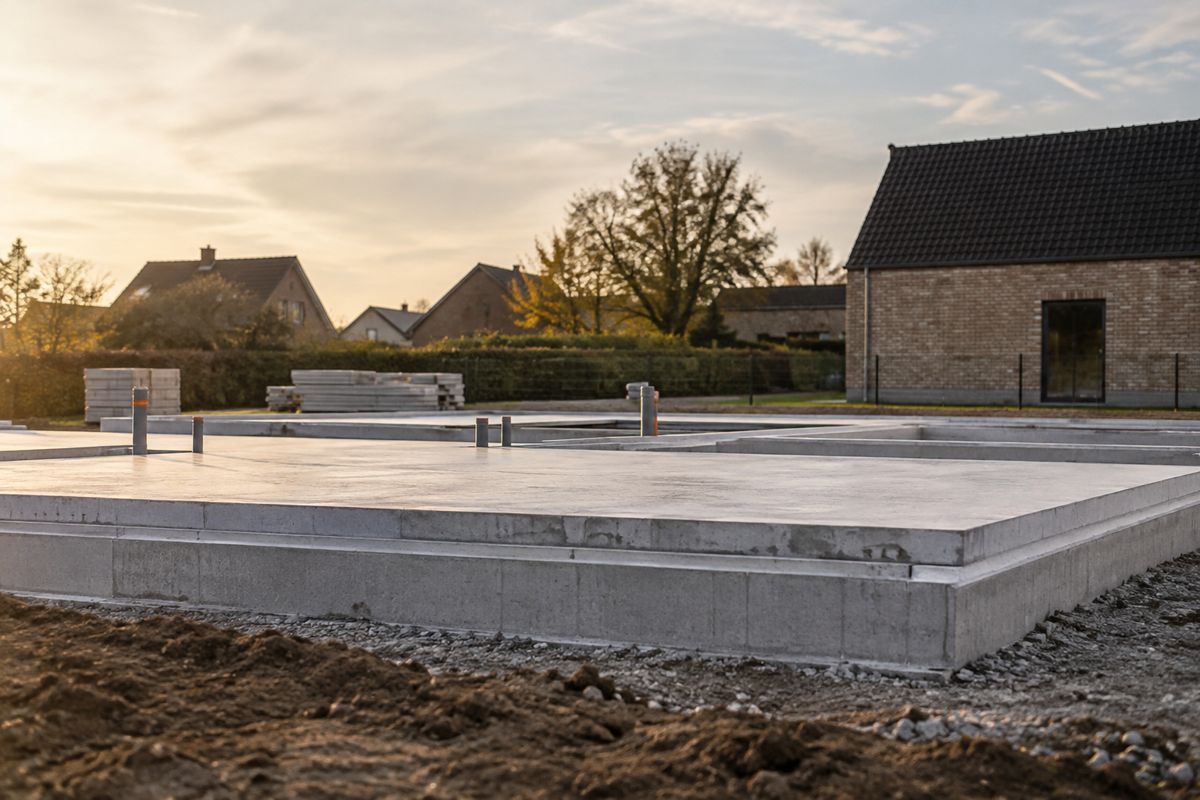 AI-illustratie van betonwerken & vloerplaten