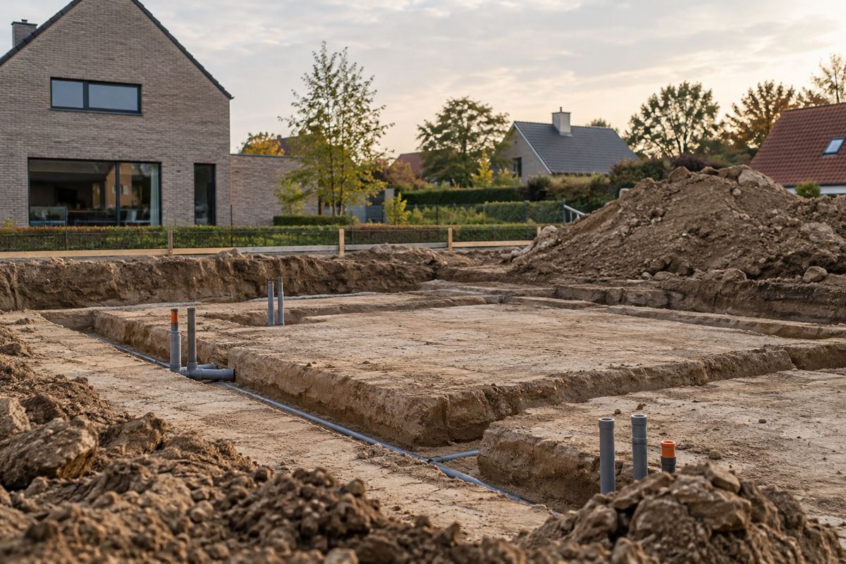 AI-illustratie van grond- & graafwerken