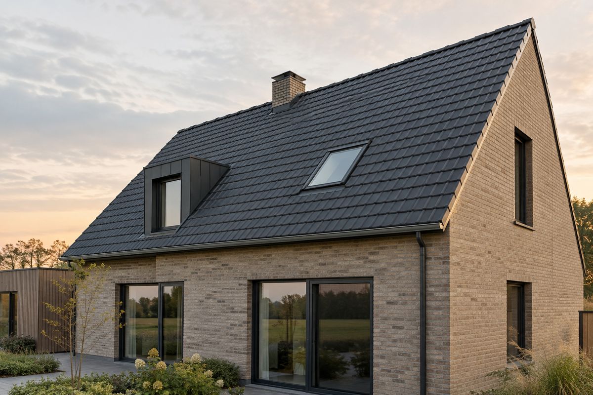 AI-illustratie van hellende daken