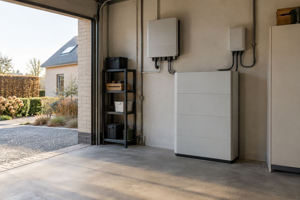 AI-illustratie van thuisbatterijen