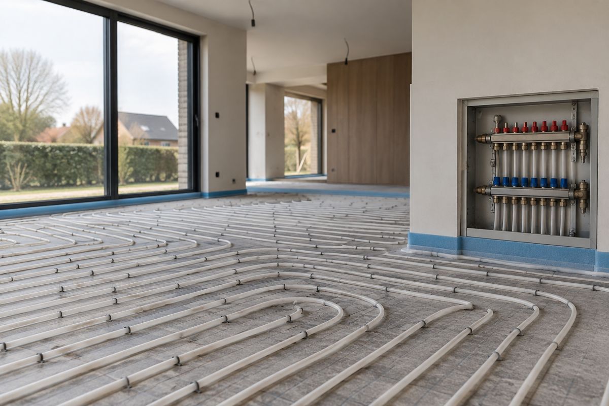 AI-illustratie van vloerverwarming