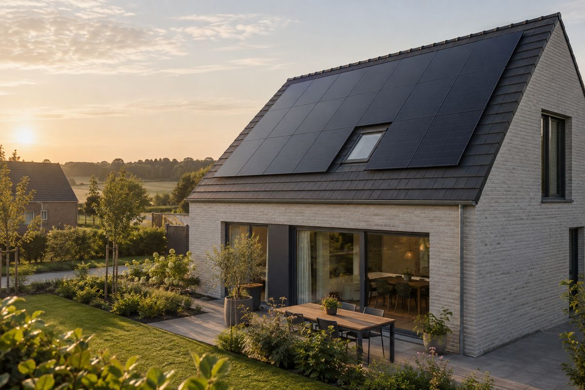 AI-illustratie van zonnepanelen